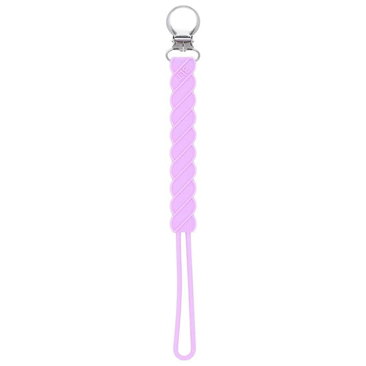 Three Little Tots All Silicone Modern, Short and Safety Tested Pacifier Clip (Lavender, Twist)