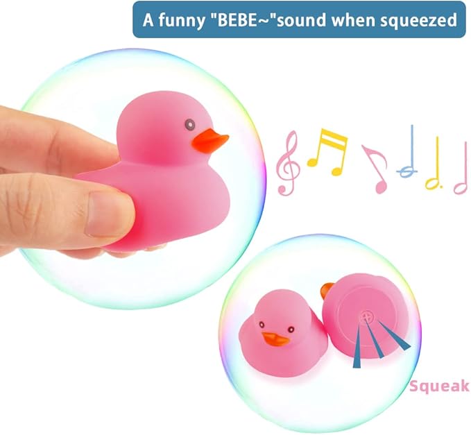 umbresen Pink Rubber Ducks Preschool Bath Toys Bathtub Duckies Gift for Baby Shower Infants Toddlers Car Pool Float Halloween Adults Party Favors Carnival Decorations (Small Pink 2.2''-12pcs)