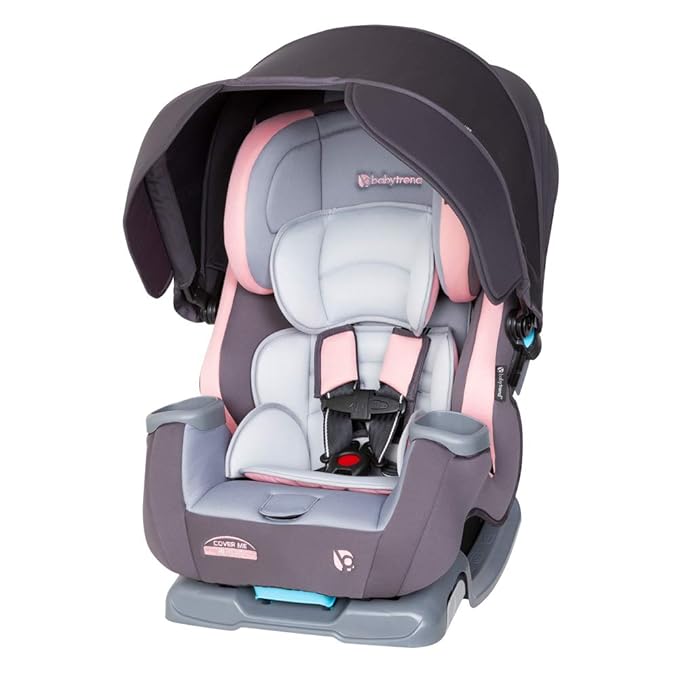 Baby Trend Cover Me 4 in 1 Convertible Car Seat Bundle, Vespa and Quartz Pink, 18.25 Inch