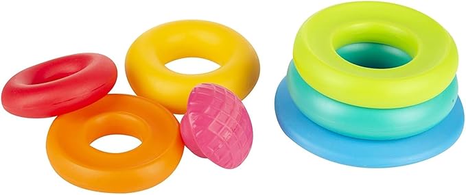 Funskool Stack A Ring – Baby Stacking Toy with 6 Colorful Grooved Rings (No Center Rod), Safe Educational Toy for Toddlers to Learn Motor Skills, Coordination & Colors – for Ages 12 Months+