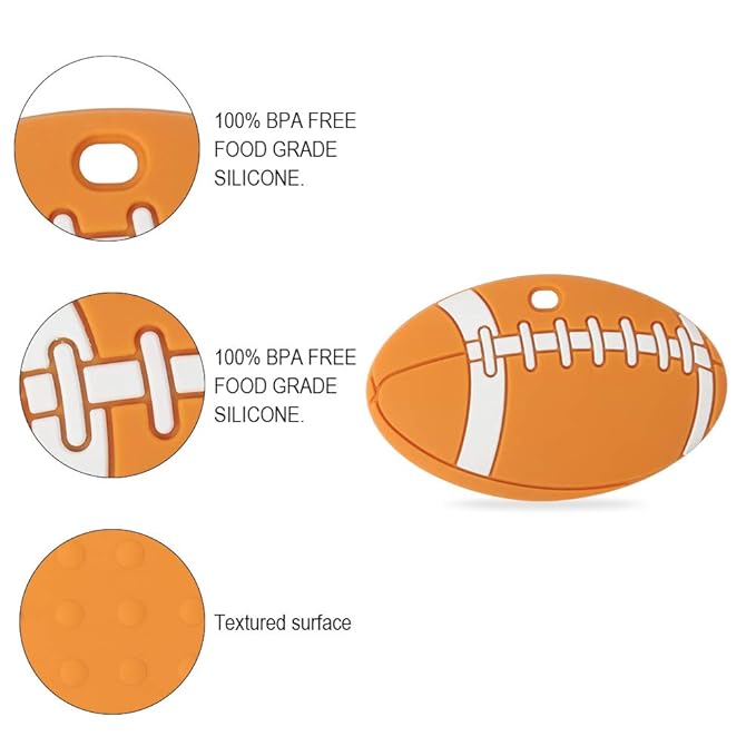 Sports Ball Series Baby Teething Toys,Food Grade Silicone Chew Teether for 3 Months+ Infant Boy and Girl,Toddler Sensory Chewing Teether,BPA Free (American Football)