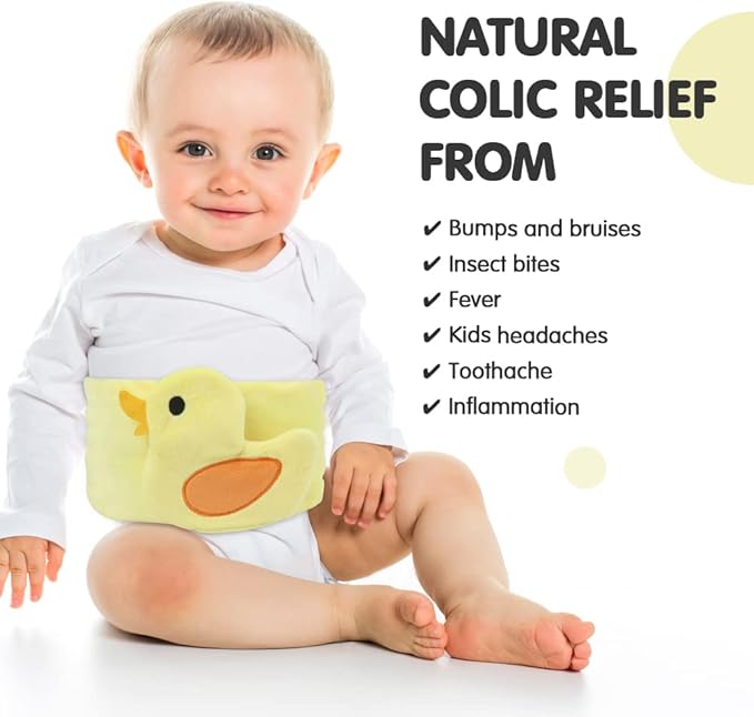 Hilph Baby Colic and Gas Relief for Newborns Infants, Heated Tummy Wrap, Baby Swaddling Belt Warmth, Natural Relief for Upset Stomach in Babies and Toddlers (Yellow Duck)