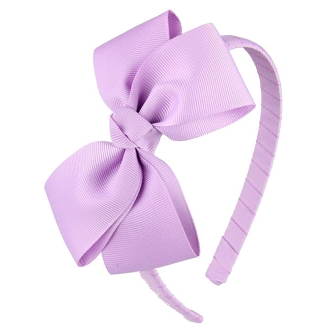 7Rainbows Cute Light Orchid Bow Headband for Girls Toddlers.