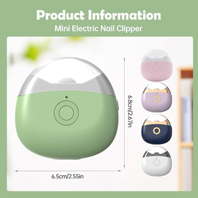 Electric Nail Clippers, 2026 Upgraded Automatic Nail Trimmer, Portable Nail Clipper with LED Light for Home Travel, Safe Nail Cutter for Baby Seniors (Green)