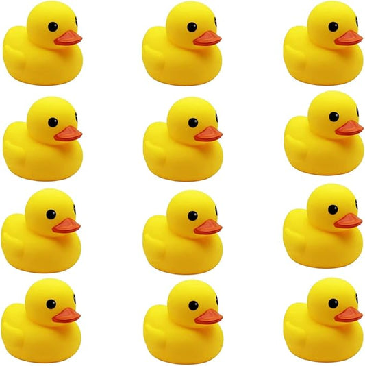 umbresen Yellow Rubber Ducks Preschool Bath Toys Bathtub Duckies Gift for Baby Shower Infants Toddlers Car Pool Float Halloween Adults Party Favors Carnival Decorations (Small Yellow 2.2''-12pcs)