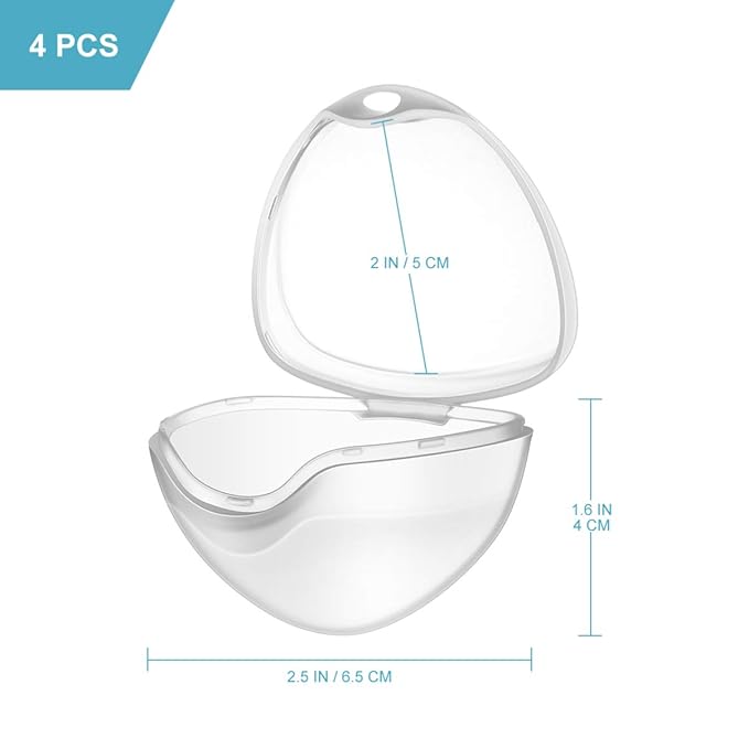 4PCS Transparent Pacifier Storage Box Clip - Clear Pacifier Holder Case Pacifier case,Pacifier Holder case,Pacifier Container for Baby Infant Newborn Toddler Outdoor Travel Pacifier Holder