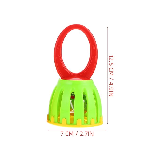 Handheld Jingle Ring Sleigh Bells: 2Pcs Cartoon Handbell Party Rattle Kids Bell Rattle Luminous Handbell Musical Instrument