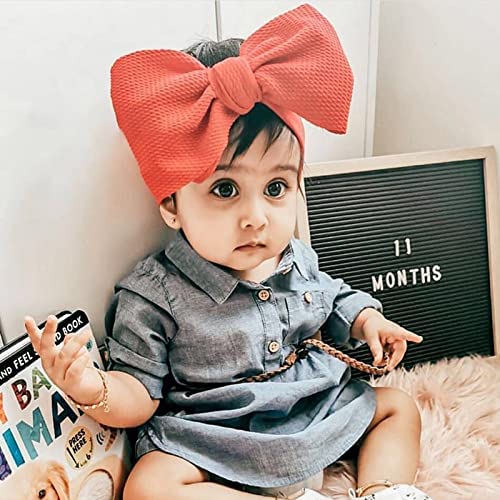 KIDOCHEESE Big Bows Baby Girl Headbands with Bows Elastics Nylon Hairbands Oversized Head Wraps Large Hair Bow Hair Accessories for Baby Girls Newborn Infant Toddlers Kids