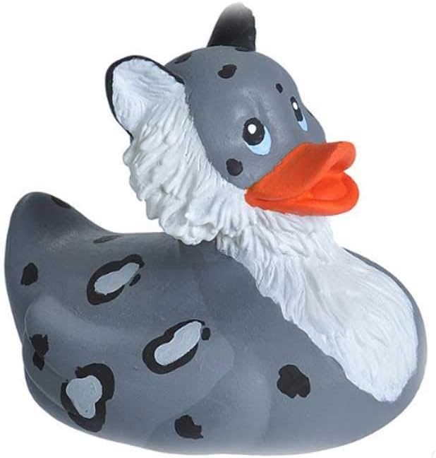 Wild Republic Rubber Ducks, Bath Toys, Kids Gifts, Pool Toys, Water Toys, Snow Leopard, 4"
