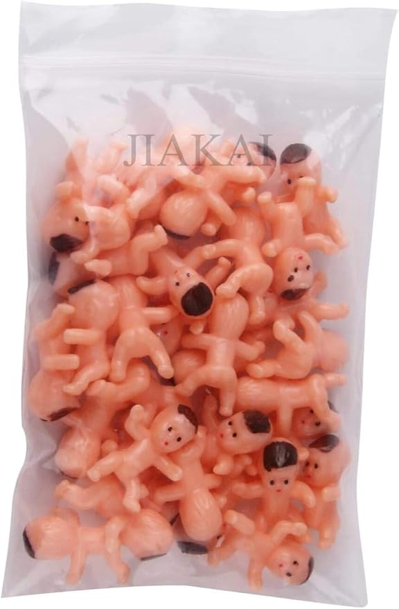 JIAKAI 60pcs Mini Plastic Babies for Baby Shower, ice Cube Game, Party Decorations, Baby Toys