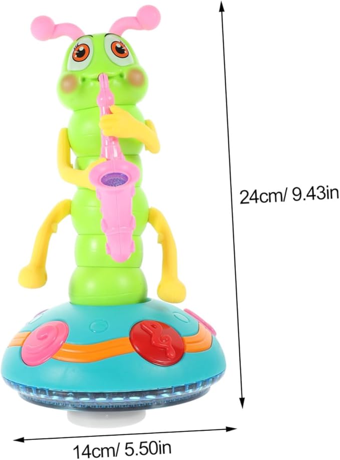 Toddmomy Electric Musical Caterpillar Toy for Boy Girl Sensory Dancing Saxophone Caterpillar Interactive Music Play Fun for Boy Girl and Toddlers No Batteries Required