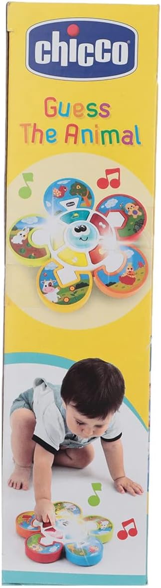 Chicco Activity Centre Game Guess The Animal, Electronic Game with Lights and Sounds, Teaches Animal Verses, Batteries Included, Age 12-36 Months, Multicoloured