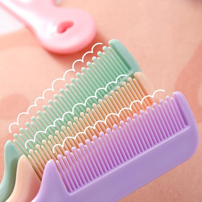 1 Pack of 4 Round Colorful Tip Bristles Baby Cute Comb Baby Grooming for Sensitive Scalp Skin, for Nursery Newborn Infant Girl Boy Kids Comb Baby，Baby Grooming and Health Kits
