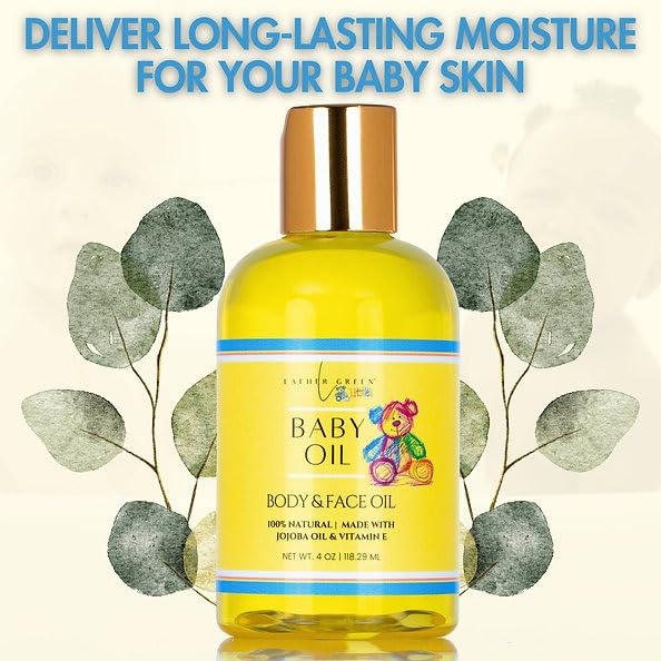 Gentle Embrace Baby Oil - Hydrating & Soothing for Sensitive Skin, 4 oz