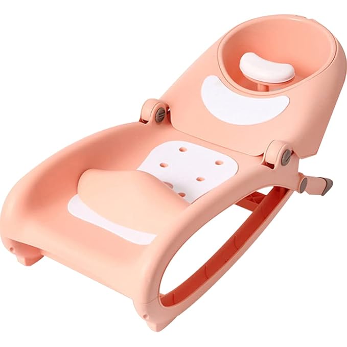 WAYUTO Foldable Baby Shampoo Chair with Shampoo Basin and Head Cushion Waterproof Kids Wash Hair Chair Comfortable Toddler Shampoo Chair Bather Girls Non Slip Kids Hair Washing Bath Seat(Pink)