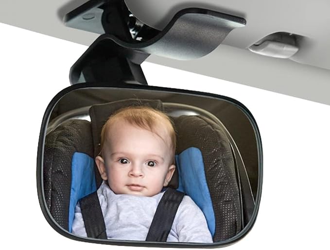 Biqing Baby Rear View Mirror, 360 ° Adjustable Rear View Mirror to Monitor Baby Keep Baby in View, Baby Rear View Mirror With Clip Use for Car Visor