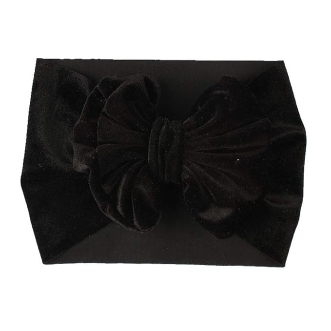 SuperiMan Wide Band Velvet Headband for Baby,Toddler Girls Bows Turban Head Wrap Hair Bands Photography Props Hairband (Navy+Wine Red+Black+Gray+Pink)