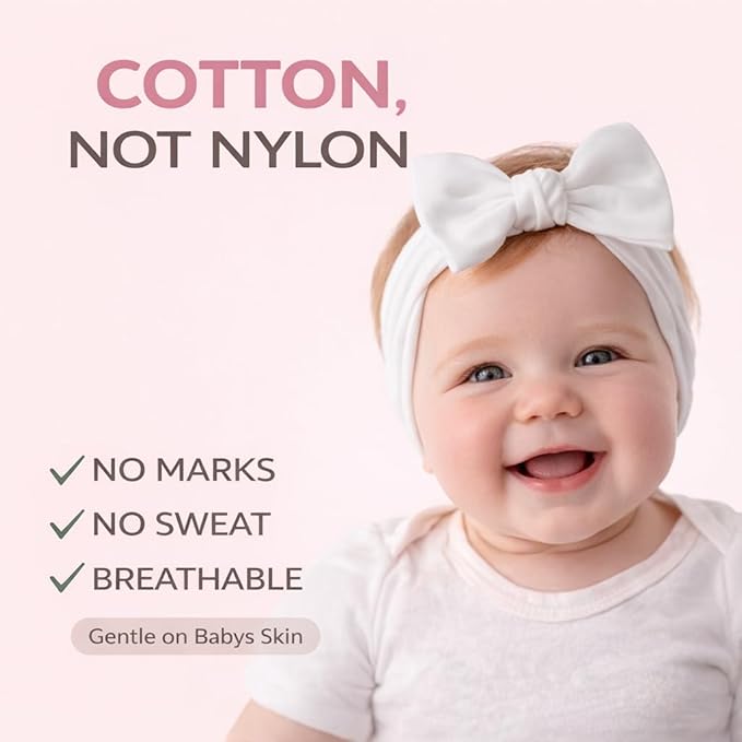 Baby Girl Headbands-Infant,Toddler Cotton Handmade Hairbands with Bows Child Hair Accessories