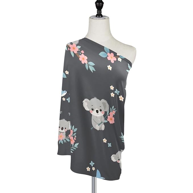 Koala Nursing Cover Breastfeeding Scarf, Cute Cartoon Koala Car Seat Covers for Babies Infant, Stroller Cover, Carseat Canopy for Boys Girls