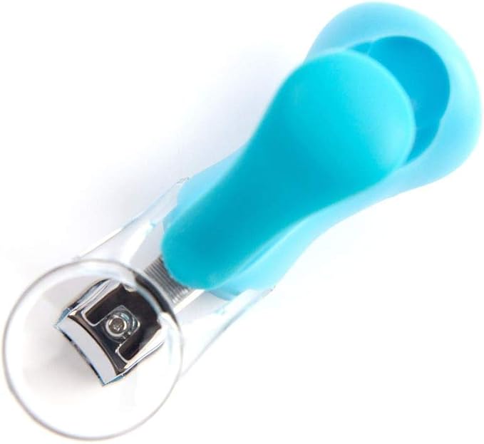 Primo Passi Baby Nail Clipper with Magnifier – Infant & Toddler Nail Trimmer with 5X Magnifying Glass, Safe Baby Nail Care Grooming Tool (Blue)