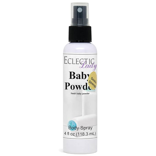 Eclectic Lady Baby Powder Body Spray, 4 ounces, Body Mist for Women with Clean, Light & Gentle Fragrance, Cologne with Soft, Subtle Aroma For Daily Use