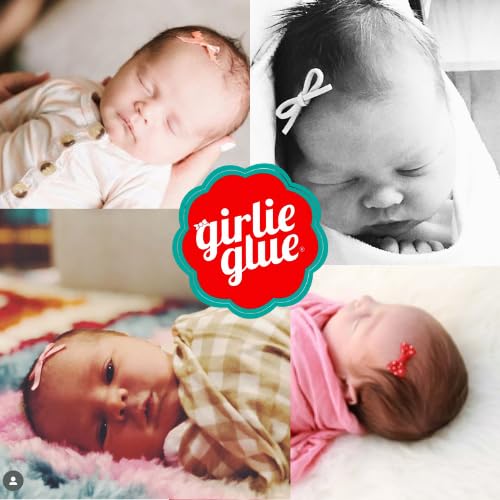 Girlie Glue and 30 stick-on accessories, Gentle Hair, Skin Adhesive for Babies & Pets, Non-Toxic, Long Lasting, Dries Clear, Washes Off with Water. 2 Tubes
