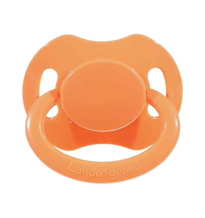 Landofgenie Adult Size Large Shield Pacifiers Bone Shaped Cutie Pacifier Orange
