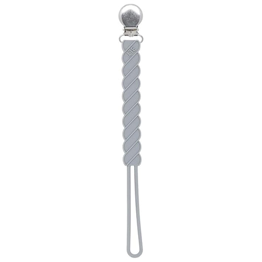 Three Little Tots All Silicone Modern, Short and Safety Tested Pacifier Clip (Gray, Twist)