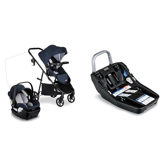 Britax Willow Brook Baby Travel System, Infant Car Seat and Stroller Combo & Alpine™ Infant Car Seat Base with ClickTight®