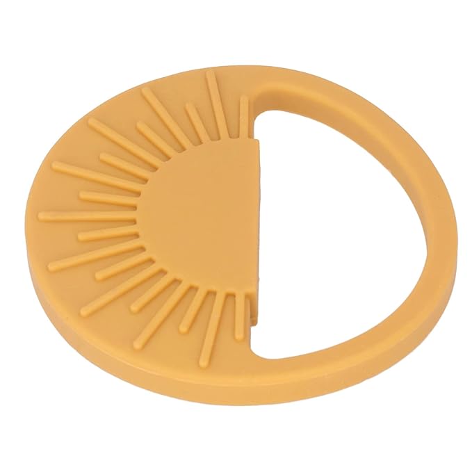 Garosa Baby Silicone Teether Toy Semi Circular Sun Easy to Hold Infant Molar Teether Infant Molar Teether Baby Chewing Toys Baby Toy for Infant Soothe Teething(003 Yellow
