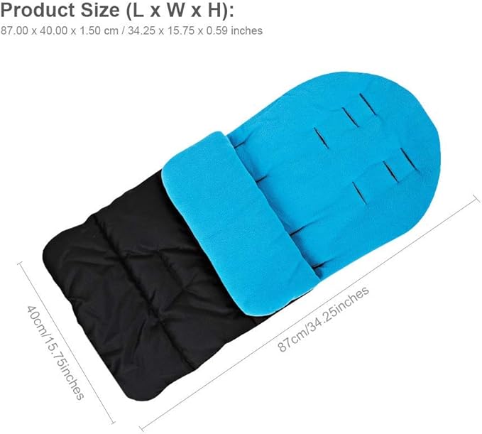 Universal Waterproof Baby Stroller Footmuff, Warm Winter Baby Bunting Stroller Cover with Dual Zipper, 3-Season Toddler Stroller Blanket for Cold Weather, Fit Infants Toddlers, Stroller (Blue)