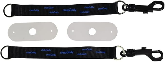 Chubuddy Chew Holder Black Screen Print- Black Tether and Natural Strap