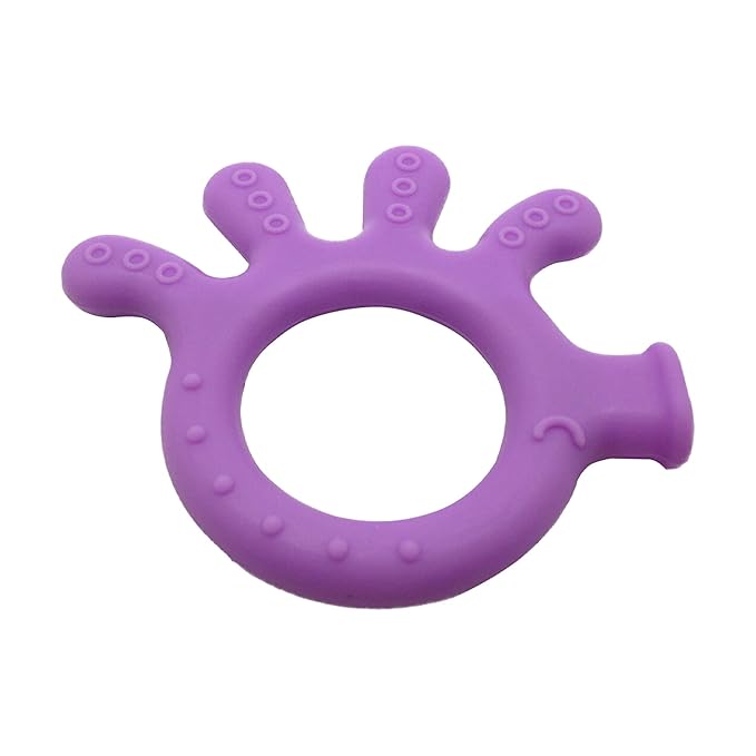 Gadgetime USA Silicone Finger Teether Toy - Handheld Teething Relief for Girls & Boys - Chew Toy - Stimulating & Soft Soothing Chew Toys - BPA Free (Purple)