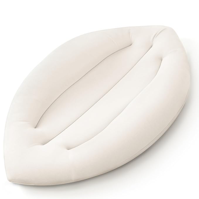 Baby Lounger for Newborn: Skin-Friendly & Breathable for 0-12 Months Infant Tummy Time Playtime & Diaper Changes - Portable & Lightweight Cushion for New Parents (Ivory)