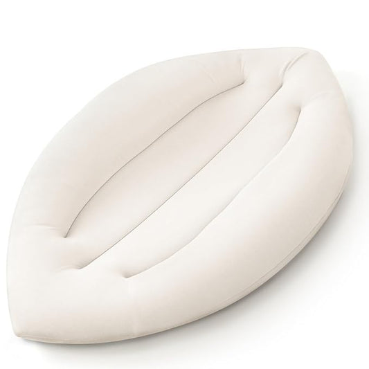 Baby Lounger for Newborn: Skin-Friendly & Breathable for 0-12 Months Infant Tummy Time Playtime & Diaper Changes - Portable & Lightweight Cushion for New Parents (Ivory)