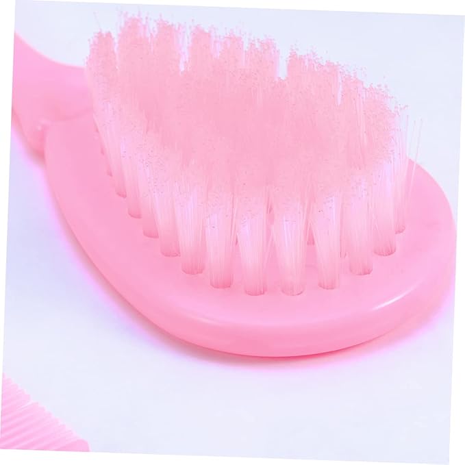 SHOWERORO Brush and Comb for Newborns and Toddlers Soft Bristles for Gentle Scalp Massage Safe and Comfortable Hair Care Pink for Registry
