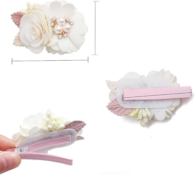 Flower Hair Clip for Baby Girl, Lightweight Hair Bow with Boutique Fully Lined Alligator Clip for Toddler Teens Gifts