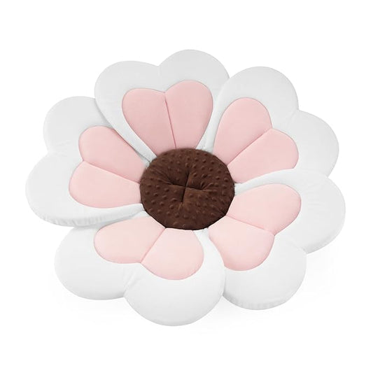PandaEar Baby Bath Pad for Infant Newborn, Bath Baby Bath Seat to Toddler 0 to 6 Months and Up Soft Flower Petals for Sink Bathtub Essentials Shower Gift (Pink Heart)