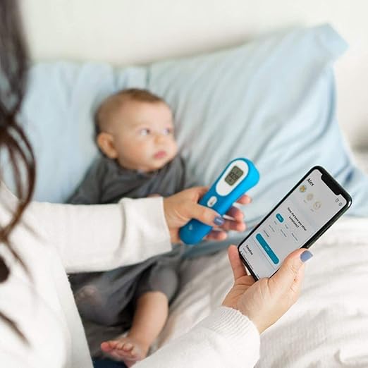 Kinsa QuickScan Smart Forehead Thermometer for Adults, Kids and Babies, No-Touch Digital Thermometer, App-Connected Family Health Tracking, Fast Accurate Fever Readings