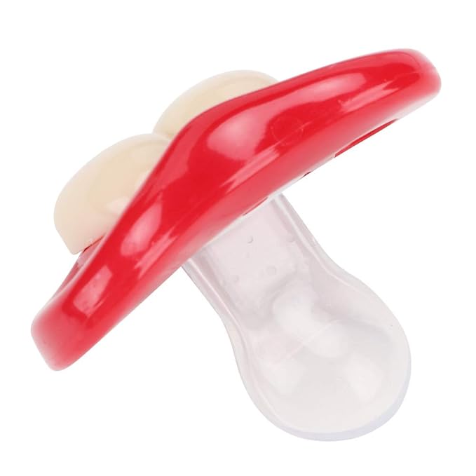 Funny Red Lip Silicone Baby Pacifier, Soft Gel Soother with Teeth Design