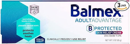 Balmex Adult Care Rash Cream, 3 oz Per Tube (3 Pack)
