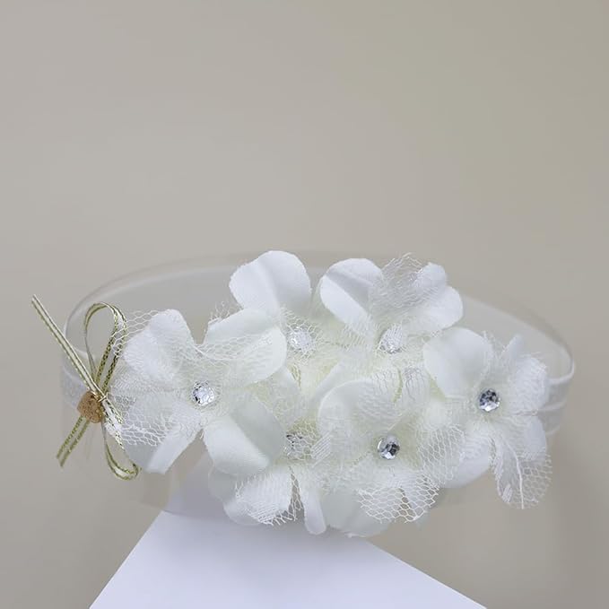 Lace Flower Bow-knot Baby Girls Headband Birthday Infant Wrap Elastic Baby Turban Hairband for Newborn Infant Toddler Kids (Style 11)
