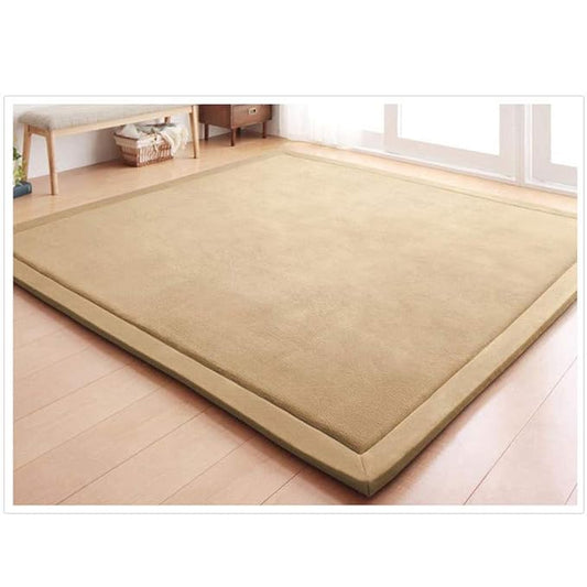 Loartee Nursery Rug Coral Velvet Crawling Rugs Mat Area Rugs Play Crawling Mat(6'7"x7'10", Brown) for Toddler Children Play Mat Yoga Mat Exercise Pads Carpet