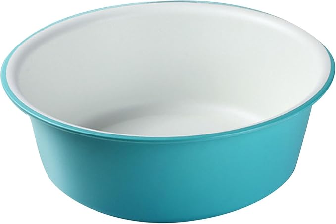 FTVOGUE Thickened Plastic Wash Basin Multipurpose Washtub for Face Clothes Feet with Rounded Bottom Color Clashing Design (33.5x11.5cm)