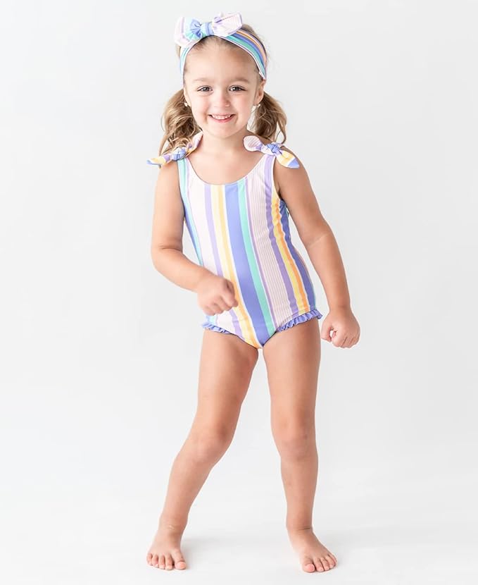 RuffleButts® Girls Swim Bow Headband