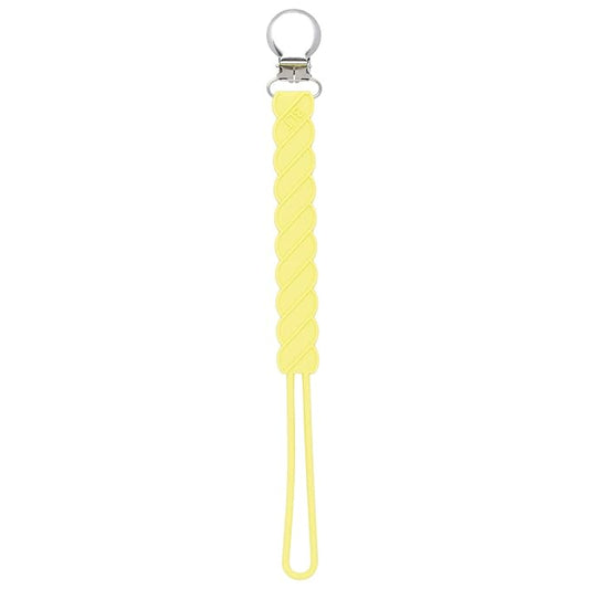 Three Little Tots All Silicone Modern, Short and Safety Tested Pacifier Clip (Baby Yellow, Twist)