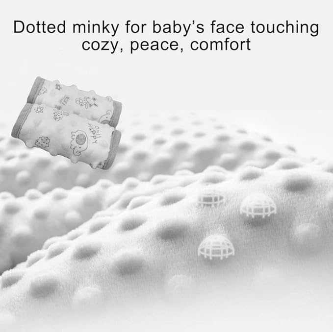 DODO NICI car seat Strap Cover for Baby, seat Belt Cover Cushion, Belt Pads fit Baby Carrier/Pushchair/Stroller, Cozy Peace Dotted Minky, Blue