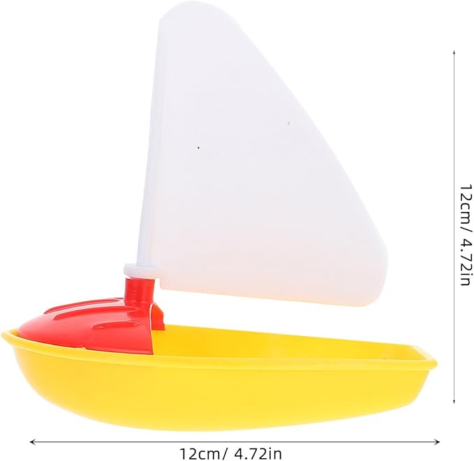 Toyvian DIY Bath Toy Boat & Sailboat 3PCS for Kids Toddler Mold-Free, Small Plastic Boats for Bathtub, Floating Pool Water Toys,Swim Play for Beach Lake Summer, with Educational DIY Sail Design