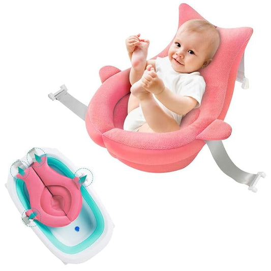 Baby Bath Seat Support Net Soft Infant Bathing Seat Support Mat Suspension Shower Pad Adjustable Non-Slip Newborn Bathtub Sling Mat Baby Sink Bather Tub Shower Net Bathtub Sit Up Mesh 0-6 Month