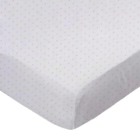 SheetWorld Fitted Baby Bassinet Sheet fits Mika Micky Bedside Sleeper 19 x 33, 100% Cotton Jersey, Hypoallergenic, Butter Soft, Pink Pindot, Made in USA